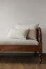 White Long Alpaca Wool with Stripe Lumbar Pillow 16x24 | Pillows by Vantage Design