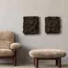 Sculptural Diptych Painting Set: Handmade Organic Textured Relief Wall Art, Rough Concrete 3D Sculpture | Wall Sculpture in Wall Hangings by Vaiva Art Atelier
