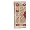 Suzani White Washed Pastel Tapestry -Brown Uzbek Table | Wall Hangings by Vintage Pillows Store. Item made of cotton