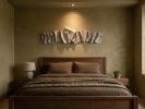 Modern 3D Textured Wall Art – Sculptural Plaster Painting – Handmade Folded Fabric  – Designers Choice | Wall Sculpture in Wall Hangings by Vaiva Art Atelier
