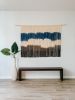 Extra Large Modern Navy Macrame Wall Hanging | Wall Hangings by Love & Fiber. Item made of cotton & fiber