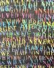 Love Letters on denim 26"x 40" | Mixed Media in Paintings by Emeline Tate. Item composed of fabric & synthetic