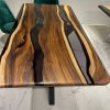 Black Epoxy Table - Resin Dining Table - Custom Epoxy Table | Tables by Tinella Wood. Item composed of wood and synthetic in contemporary or art deco style