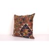 Vintage Turkish Oushak Rug Pillow Cover, Handmade Brick Red | Cushion in Pillows by Vintage Pillows Store