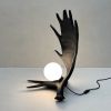 Moose Antler Lamp - Black | Table Lamp in Lamps by Farmhaus + Co.. Item composed of ceramic
