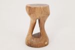 Walnut Solid Wood Sculptural Side Table, Original Contemporary Design | Tables by Logniture