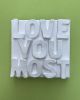 Love You Most 4" x 4" | Mixed Media in Paintings by Emeline Tate. Item made of canvas with synthetic