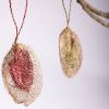 Madagascar Wild Silk Cocoon Ornament - Red | Decorative Objects by Tanana Madagascar. Item made of wood