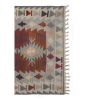 Handwoven Pastel Vintage Turkish Kayseri Kilim Rug | Area Rug in Rugs by Vintage Pillows Store. Item composed of cotton and fiber