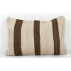Vintage Striped Black Organic Hemp Kilim Pillow | Sham in Linens & Bedding by Vintage Pillows Store. Item made of cotton with fiber