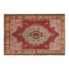 Vintage Burnt Orange Animal Turkish Rug Mat 3' X 4'4" | Area Rug in Rugs by Vintage Pillows Store. Item composed of wool and fiber