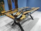 Custom Order Clear Epoxy Resin Olive Table, Wooden Dining | Dining Table in Tables by LuxuryEpoxyFurniture. Item made of wood with synthetic