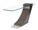 Clasp Console table antique brushed bronze finish | Tables by Greg Sheres. Item made of metal & glass