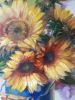 Sunflowers art painting, Yellow flowers canvas painting | Oil And Acrylic Painting in Paintings by Natart. Item made of canvas & synthetic compatible with contemporary style