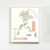 Botanical Collage Print in Pastel colors with Abstract | Prints in Paintings by Capricorn Press. Item made of paper works with boho & minimalism style