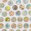 Vintage World Map Dots Collage, Large Circle | Paintings by Amelia Coward