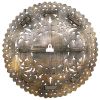 Haussmann® Teak Lotus Panel Inlay Round 60 cm H Black Stain | Engraving in Art & Wall Decor by Haussmann®