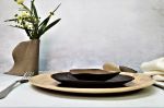 Rustic Ceramic Dinner Plates Set, 3 pieces Dinnerware set | Dinnerware by YomYomceramic. Item made of stone
