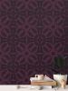 Sargassum Seaweed II - Black Dark Magenta Pattern | Wallpaper in Wall Treatments by Sean Martorana. Item composed of paper