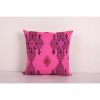 Turkish Pink Kilim Pillow Cover, Handwoven Bohemian Cushion | Pillows by Vintage Pillows Store