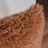Rust Orange Curly Tibetan Wool Pillow 22x22 | Pillows by Vantage Design