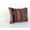 Handmade Organic Striped Lumbar Pillow Cover, Ethnic Chair D | Cushion in Pillows by Vintage Pillows Store