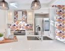 Ebb Tide - Red & Orange | Wallpaper in Wall Treatments by Wallcovetings by Brenda Houston. Item composed of linen and paper