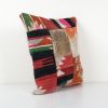 Unique Wool Patchwork Kilim Pillow, Tribal Couch Pillow, Dec | Cushion in Pillows by Vintage Pillows Store