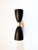 2-Armed Art Deco Sconce - Matte Black & Brushed Brass | Sconces by Retro Steam Works. Item composed of brass in mid century modern style
