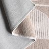 Handwoven Geometric Wool Rug, Ivory Beige Abstract Living Room Carpet | Area Rug in Rugs by Swiflo