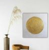 Gold leaf art painting golden circle art abstract round | Oil And Acrylic Painting in Paintings by Berez Art. Item composed of canvas compatible with minimalism and modern style