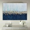 Abstract gold leaf painting indigo blue painting silver leaf | Oil And Acrylic Painting in Paintings by Berez Art. Item composed of canvas compatible with art deco and modern style