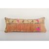 Muted Color Orange Blossom Antique Carpet Rug Pillow, Unique | Cushion in Pillows by Vintage P. Item composed of cotton & fiber