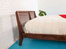 The Warwick, Louvered Modern Walnut Bed with Storage | Beds & Accessories by MODERNCRE8VE. Item made of walnut