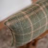 Green Wool Plaid with Tan Stripes Lumbar Pillow 12x20 | Pillows by Vantage Design