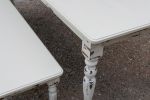 White Farmhouse Dining Table & Bench with Distressed Legs | Tables by Hazel Oak Farms. Item composed of wood