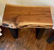 Custom Made Black Walnut Live Edge Side/End Table | Side Table in Tables by Good Wood Brothers. Item composed of walnut and metal