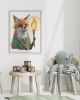 Storybook Fox Watercolour Print, Traveller with Lantern Wall Art | Prints in Paintings by The Ugly Cat Studio