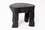 Sculptural Side Table, Rustic, Burnt Black Wood, Carved, Handmade | Tables by Logniture