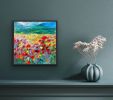 Lively Poppies II | Oil And Acrylic Painting in Paintings by Checa Art. Item composed of canvas