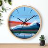 Reflection - Mountain Clock Colorful 10 Inch | Shilo Ratner | Oil And Acrylic Painting in Paintings by Shilo Ratner