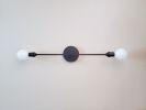 Bathroom Vanity Sconce - Matte Black Light - Mid Century | Sconces by Retro Steam Works. Item made of metal works with mid century modern & country & farmhouse style