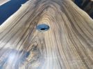 Custom 72" Diameter, Round Walnut Wood, Black Epoxy Study | Dining Table in Tables by LuxuryEpoxyFurniture. Item made of wood with synthetic