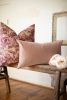 Cream & Plum Abstract Floral Velvet Decorative Pillow 24x24 | Pillows by Vantage Design