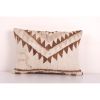 Turkish Herki Kilim Lumbar Pillow Cover, Organic Wool Cushio | Cushion in Pillows by Vintage Pillows Store