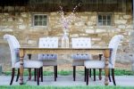 Traditional Farmhouse Table with Turned Legs | Dining Table in Tables by Hazel Oak Farms. Item made of oak wood works with minimalism & country & farmhouse style