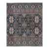 Handknotted Square Caucasian Blue Shirvan Rug 4'5" X 5'1" | Area Rug in Rugs by Vintage Pillows Store. Item composed of cotton & fiber