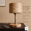 Nightstand Lamp, Small Bedside Light, Handmade Wood Table Lamp, Geometric Design, Modern Home Decor | Lamps by Vesta Corte