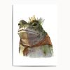 Toad King Watercolor Art Print, Storybook Animal Wall Art, Crowned Frog Painting | Prints in Paintings by The Ugly Cat Studio