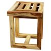 Haussmann® Teak Teak Maze Spa Stool 12 x 15.5 x 16 in H Teak | Chairs by Haussmann®